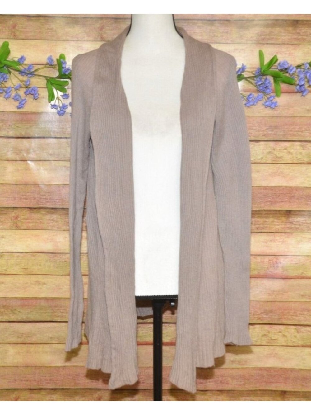 Banana Republic Sweater Ladies Alpaca Wool Blend Open Cardigan Italy Yarn Size L